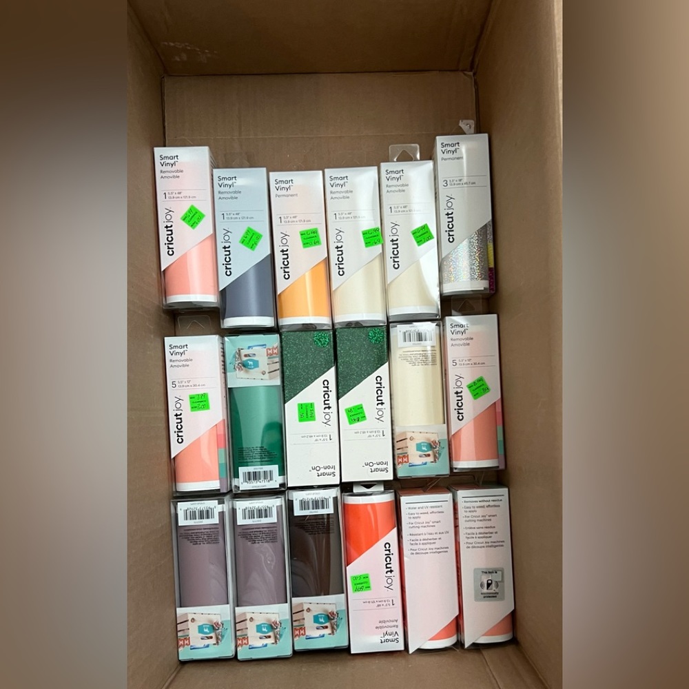 16 rolls of Cricut joy vinyl